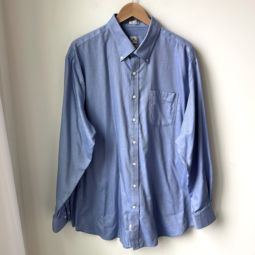 Peter Millar Men's Nanoluxe Easycare Button Down Shirt in Blue Office Size XXL